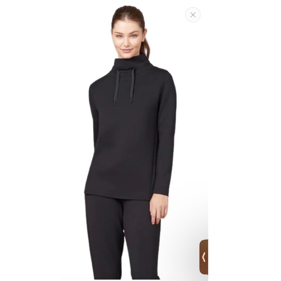 Spanx Air Essentials Got Ya Covered Black Mock Neck Pullover Women's Size S - Picture 1 of 6